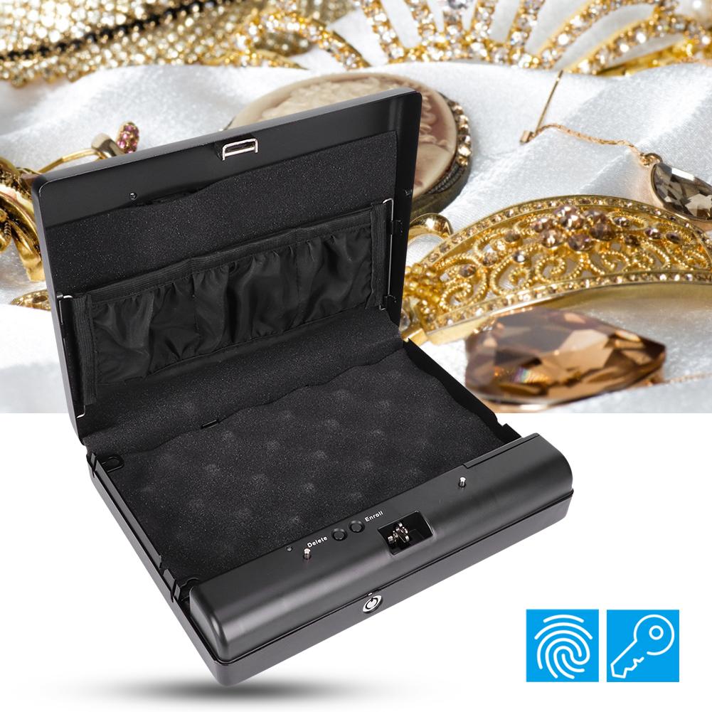 Fingerprint Safe Box Cold Rolled Steel  Key Lock Safes for Money Valuables Jewelry Pistol Mini Car