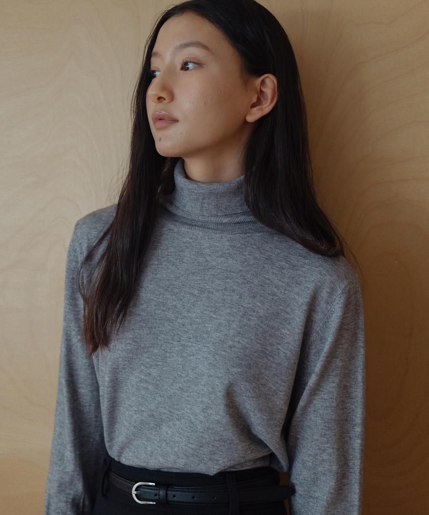 LAMINEZ Easy Turtleneck Knit - Gray