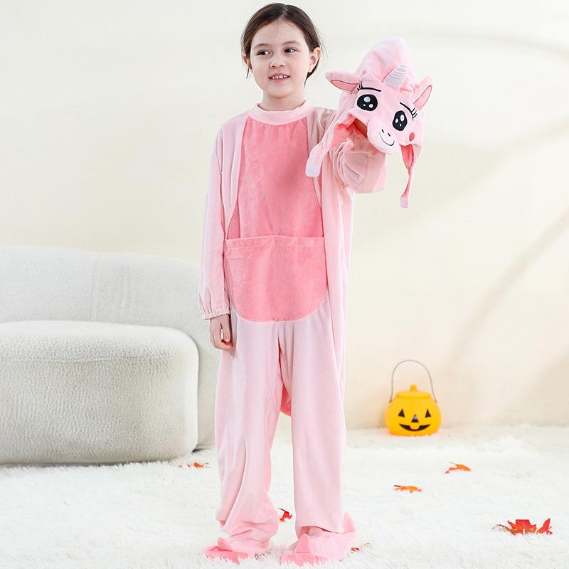 Kids Dinosaur Halloween Costume Cosplay Animal Outfit Party Performance Dress Up Suit 4Y