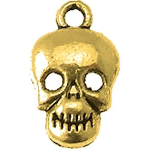 Breloque métal - Tête de mort - Doré - MegaCrea