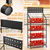 Snack Display Organizer 4/5 Tier Retail Rack Black Metal Candy Storage Shelf Cart with Wheels Wire & 15 Hooks Heavy-Duty Potato Chip Stand