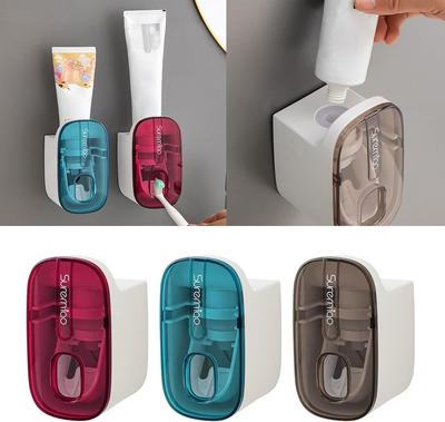 Wall Mounted Toothbrush Holder With Automatic Toothpaste Dispenser Toothpaste Squeezer Simplify Morning