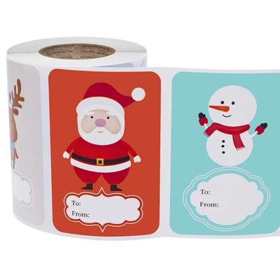 250 Stickers/Roll Adhesive Christmas Gift Name Tags XMAS Stickers Present Seal Labels Decor