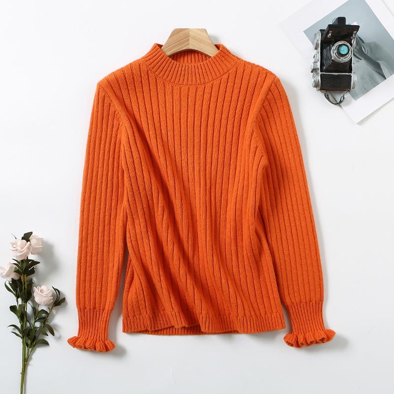 Dětský svetr pletený z jádrové příze v korejském stylu s vysokým límcem - podzimní/zimní pulovr pro střední a velké děti