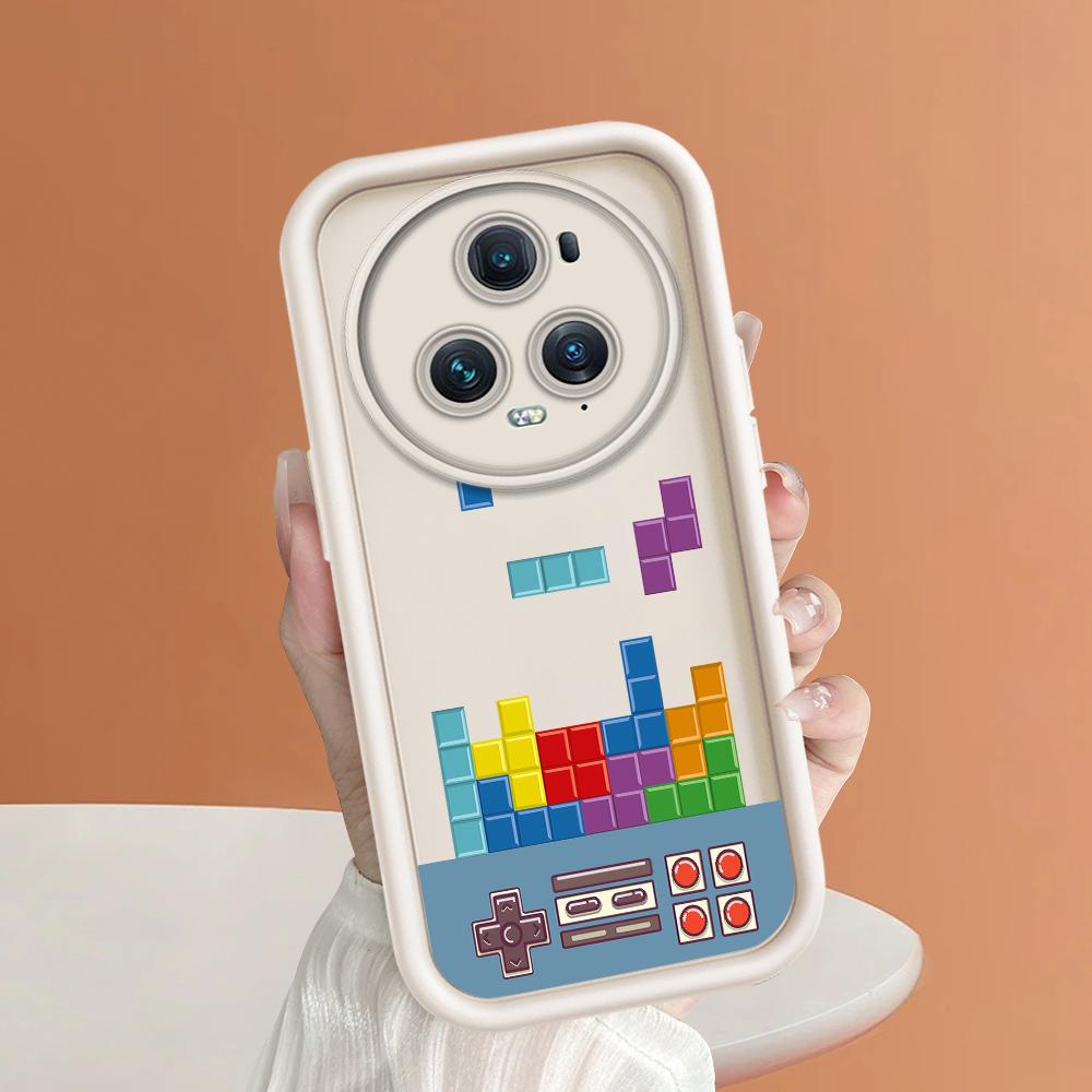 Soft Silicone Square Ladder Printing Pattern Phone Casing Full Cover Camera Shockproof Protection Rubber Case for Huawei Honor