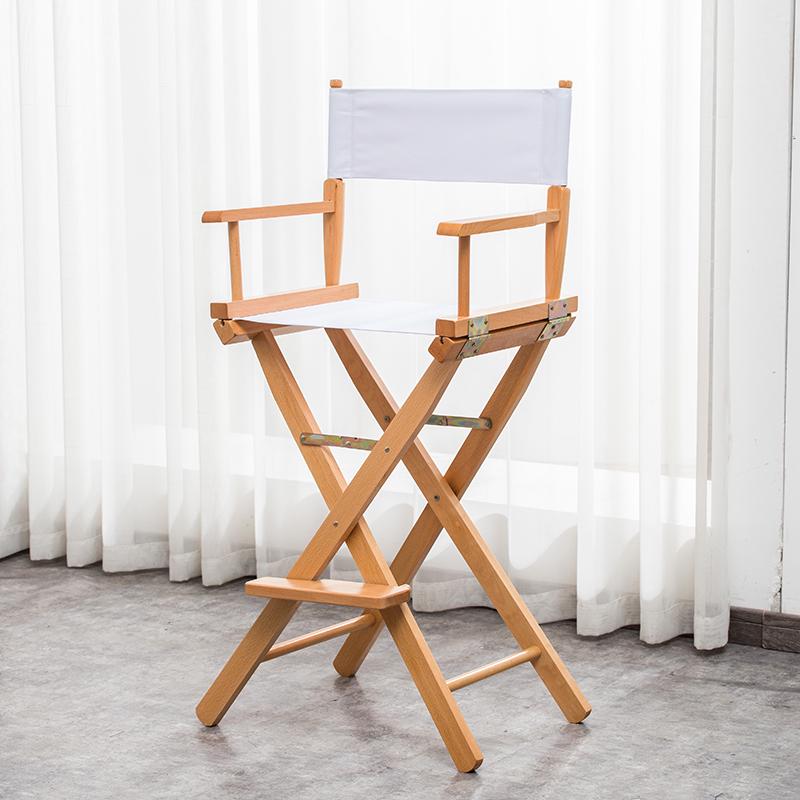 Skládací režisérské křeslo z masivního dřeva s plátěnou opěrkou - Barová stolička, Venkovní, Na líčení nebo Rybářské křeslo