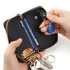Men Genuine Leather Key Wallet Card Keychain Cover Zipper Card Holder Wallet Keys Organizer Large Capacity Household Key Bag