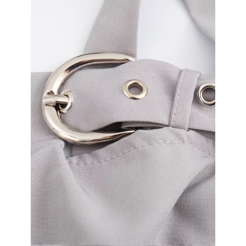 Kaslead New Arrival Women's Clothing Fashion Style Fashion Sweet Cool Style Halterneck V-Shaped Hem All-Matching Short Vest