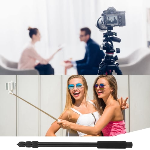 Microphone Boom Arm, Aluminum Alloy Handheld Microphone Extension Arm, Portable Heavy-Duty Microphone Boom Pole with Soft Foam Handle (4 Sections)
