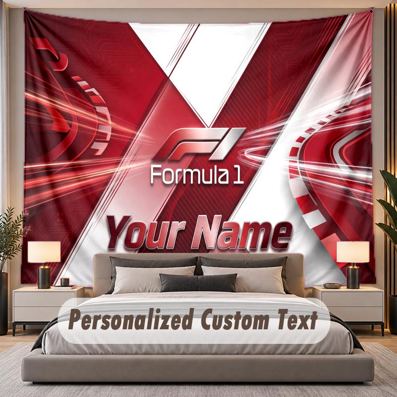 Custom Name Text Tapestry F1 Personalized Polyester Wall Tapestry For Bedroom And Room
