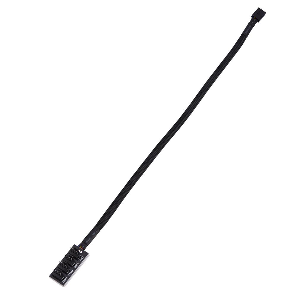 4-Pin Connector PWM Fan Hub Black Power Splitter Connector Fan Splitter Cable  PC Case Internal