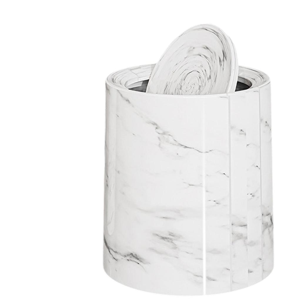 Trash Can Chinese Style Swing Lid Wastebasket for Toilet Office Laundry Room