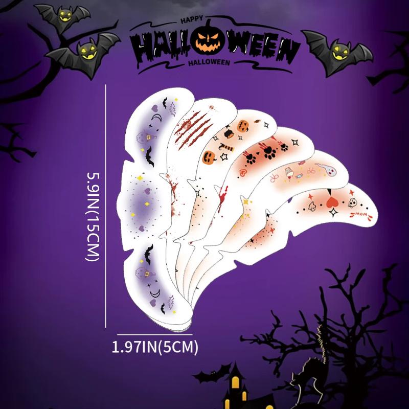 6Pcs/Set Face-Applied Makeup Tattoo Stickers With Various Patterns Atmosphere Sensation Stickers For Holiday Decoration