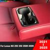 Car Rear Seat Water Cup Holder Cover Trim For Lexus NX 250 350 350H 450H - 2024 2025 Carbon Fiber Interior Accessories
