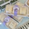 Taro Mousse Kuchenrolle Selbstklebende Aufkleber Dessertbox mit Schneeschalen-Design