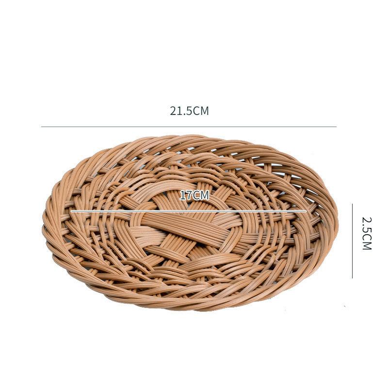 Imitation Rattan gewebter Korb für gedämpfte Brötchen, Snackteller, Speiseteller, Obstteller, Restaurant-Spezialgericht, Teller, frittierter Snackkorb