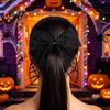 Mesh Bow Hair Clip Halloween Bat Spring Clips Black White Lace Spider Web Moderate Clamping Force Barrettes Gothic Dark Style for Women Cosplay