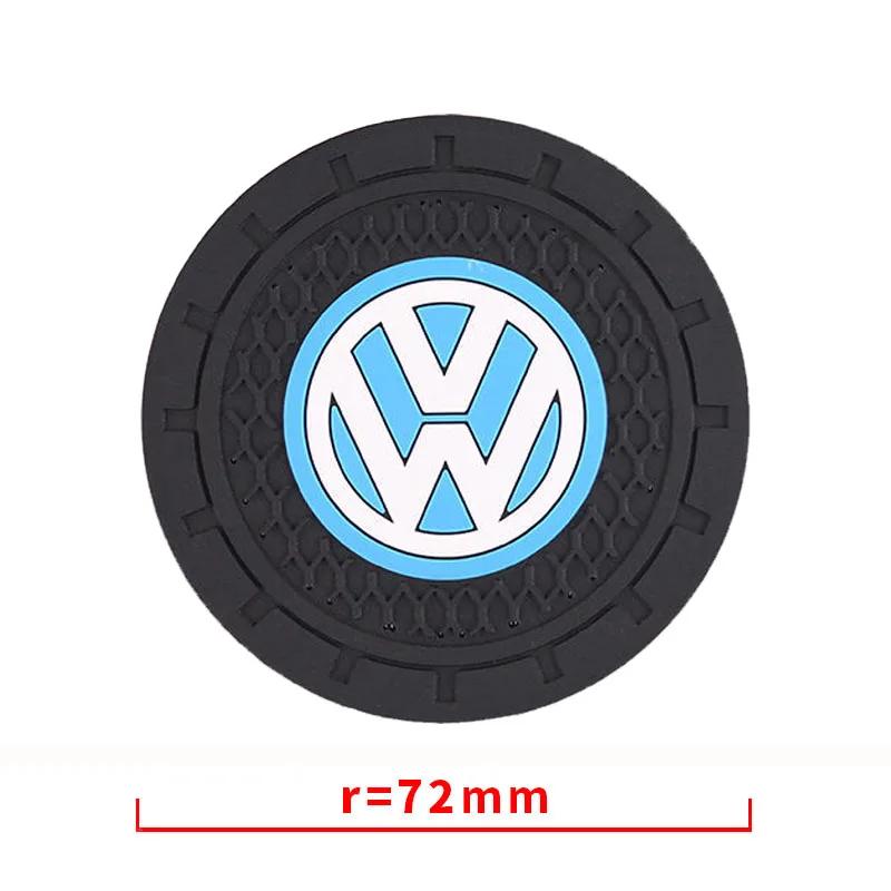 2PCS Non-slip Car Water Cup Rubber Mat for Volkswagen VW GOLF POLO PASSAT EE2 VCC Touran Jetta Arteon T-CROSS MK6 MK7 MK8 Tiguan Bora