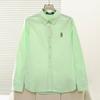 College Style Cotton Long Sleeve Shirt With Embroidery For Spring Casual Women