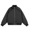 Winter Oversized Cotton Puffer Jacket Men Women Warm Thick Box Fit Stand Collar Casual Outerwear In Gray Black Purple