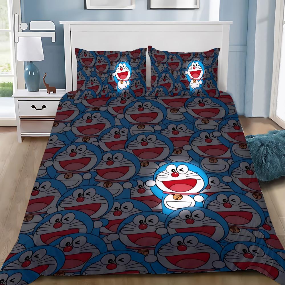 Cartoon D-Doraemons Duvet Cover Pillowcase 2/3pcs Bedding Set Adult Boy Girl Bedroom Decoration Children Gift Single Double