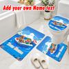 Personalized Animal Crossing 3Pcs Flannel Toilet Mat Set Custom Text Bathroom Rug Non Slip