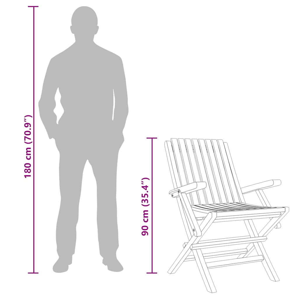 Garden Chairs 2 pcs Foldable 61x67x90 cm Solid Teak Wood