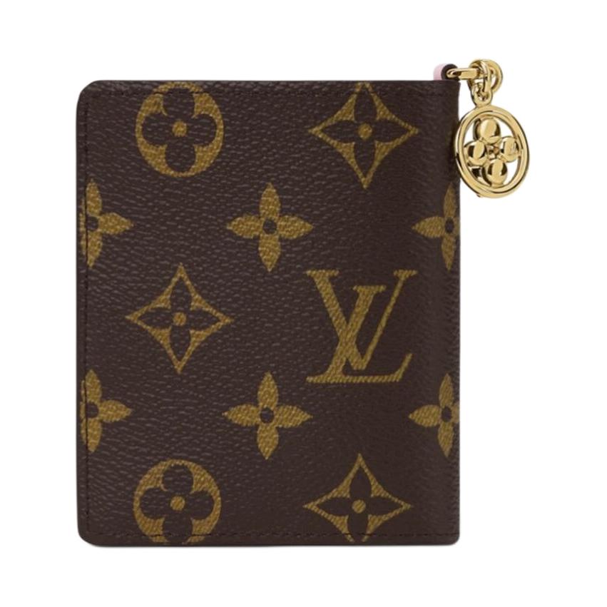 Louis Vuitton Classic Monogram Coated Canvas Wallet Women Wallets Brown Pink M29059