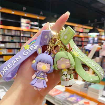 Cute Dream Bubble Girl Keychain Delicate Girl Trinkets Bag Pendant