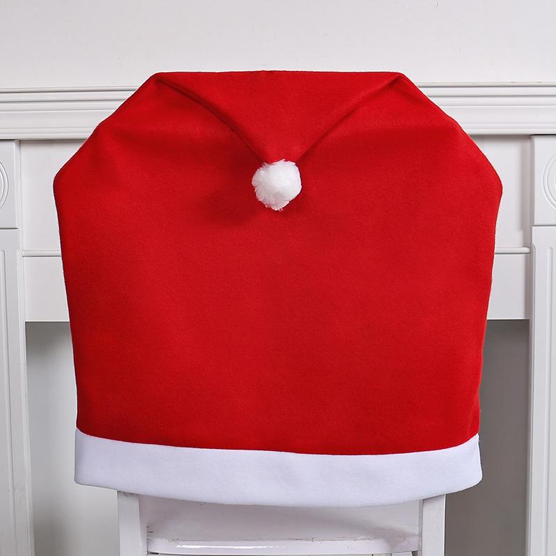 Christmas Chair Hat Restaurant Hotel Decorates Chair Covers Solid Color Wedding Conference Red Velvet Chair Covers Christmas Chair Covers