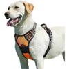 Anti-Pull Harness for Dogs Reflective Adjustable, Easy To Put On, with Control Handle, Arnet for Dogs Breathable, Durable, Medium and Large, Orange, L
