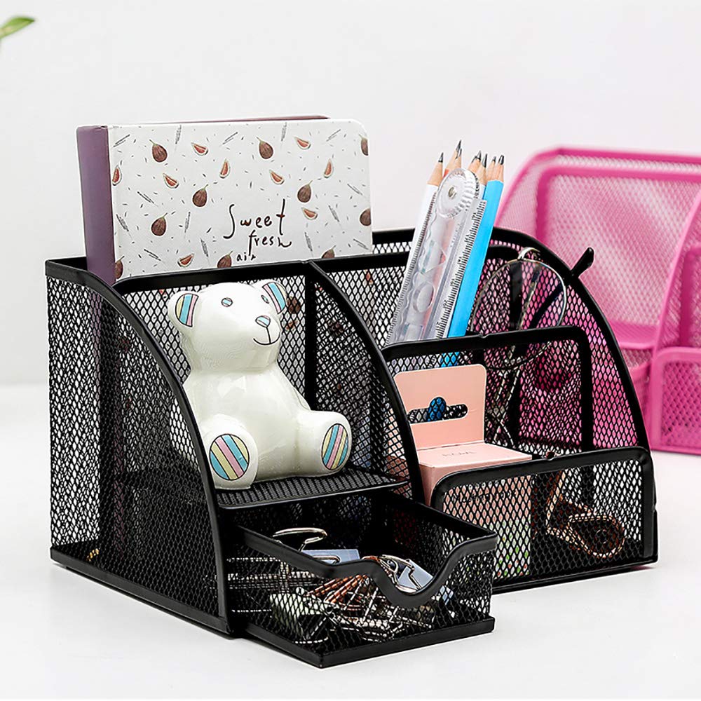 Desk Pen Metal Mesh Pen Small Item Storage Box with Pencil Case VANRA™ Organizer, Holder, Stand, Drawer, Multi-Function