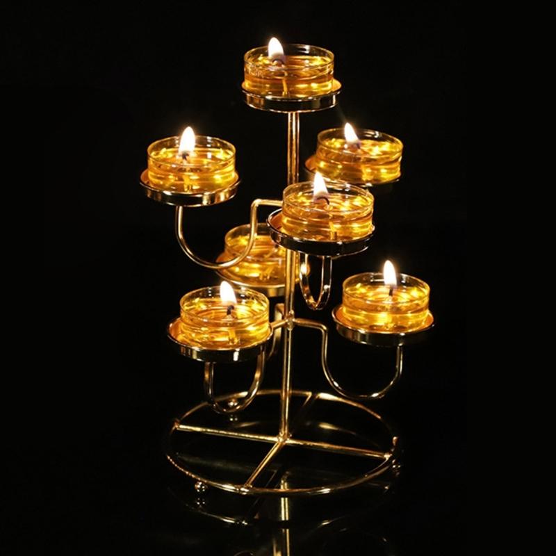 Decorative Candle Holder 7 Branch Candlesticks Metal Candle Stand for Table Centerpieces Wedding Dinning Party Church