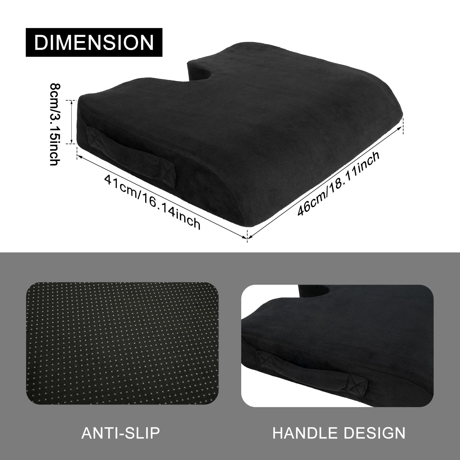 

Memory Foam Seat Cushion Highly Resilient Wheelchair Pad Portable Nonslip Office Chair Cushion with Handle for Home Office Adult 40x40cm чорний
