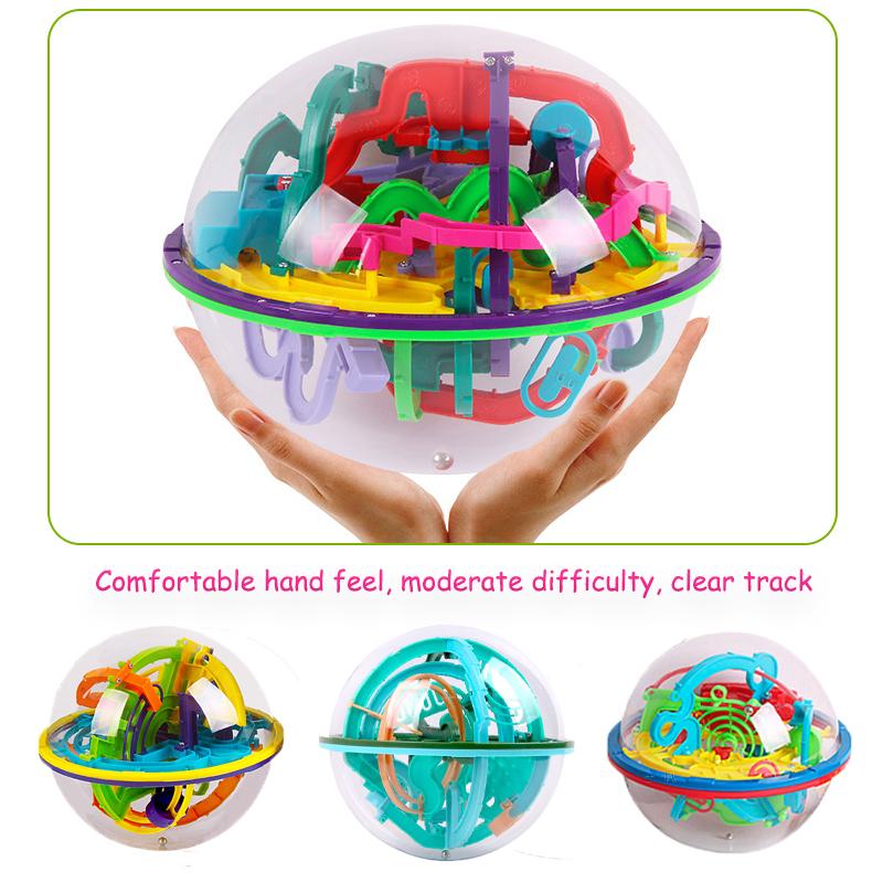 Magic Intellect Ball 3D Maze Toys Montessori Brain Burning Ball Rolling Puzzle Games Logic Thinking Balan Educational Toy Gift