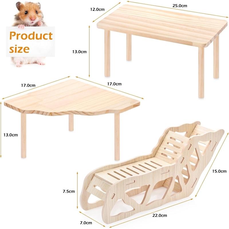 Wooden Hamster Cage Hideout Two Tier Platform House Compact Pet Habitat For Small Hamsters Home Display For Kids Birthday Gift
