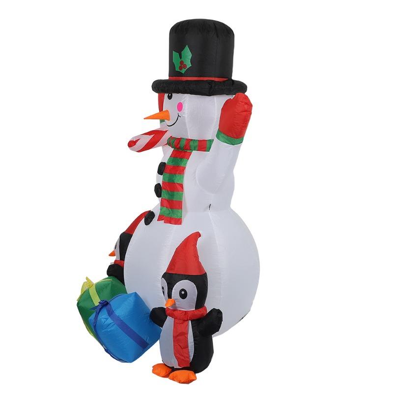 1.8m Christmas Inflatable Snowman Model with LED Lights for Xmas Decor Christmas Snowman Yard and Garden Outdoor Decoration