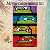 Beach TowelTeenage Mutant Ninja Turtles Custom Name Text Personalized Soft Towel for Beach Pool Indoor Home Decor Gift