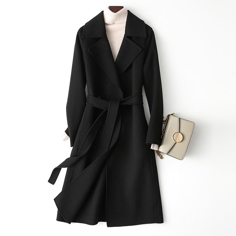 

Double-Sided Women s Wool Blend Fleece Coat, 2024 Autumn/Winter, Over-the-Knee Mid-Length Slim Fit. Extra Large верблюд