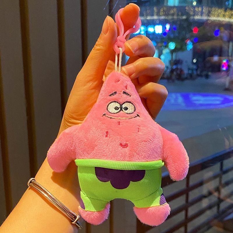 12-14Cm Spongebobs Cute Cartoon Plush Doll Patrick Star Anime Peripheral Keychain Pendant Toy Children Birthday Gift