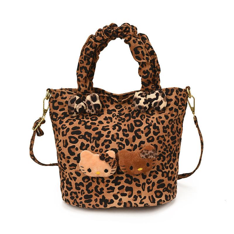 Nylon Leopard Print Tote Bag For Women With Zipper Closure And Phone Pocket