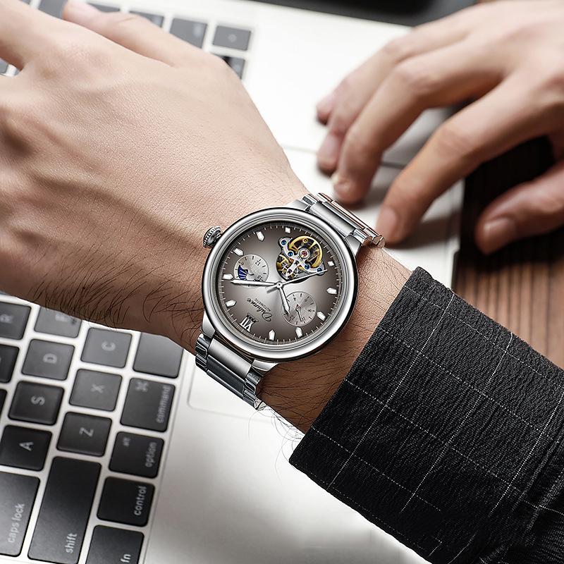 Men Mechanical Wristwatches 3ATM Waterproof Automatic Watch Moon Phase Tourbillon Sports Watch