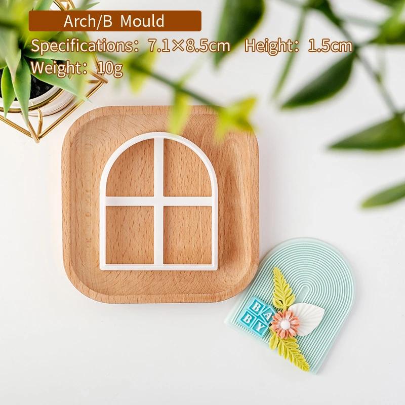 Boho Arch Rainbow Cookie Cutter Mold Bohemian Arched Cake Decorating Tool Birthday Wedding Baby Shower Biscuit Stamp for Baking