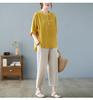 Plus Size Summer Cotton Linen Clothing Set: Short-Sleeved T-shirt Top Two-Piece for Mid-Aged and Elderly Women