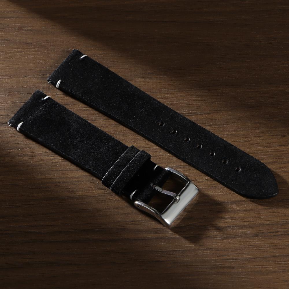 

20mm 22mm Quick Release Soft Suede Brown Blue Watch Strap for Seiko Bracelet for Women Men Calfskin Wristband Watch Accessories 20mm чорний