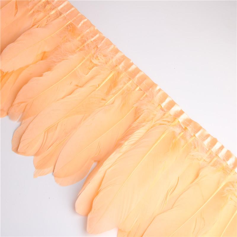 2 Meter/Lot Gänsefedern Besätze gefärbt Echte Gänsefeder Fransenbänder für Kleid Rock Stoffgürtel dekorative Kleidung