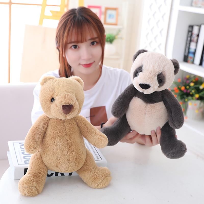 Nordic Style Cute Rabbit Fur Animal Plush Toy Cartoon Dinosaur Elephant Pig Bear Panda Doll Appease Baby Toys Children'S Gifts
