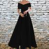 European and American One-word Shoulder Dress Small Man Wedding Engagement Long Banquet Bride Evening Dress Women