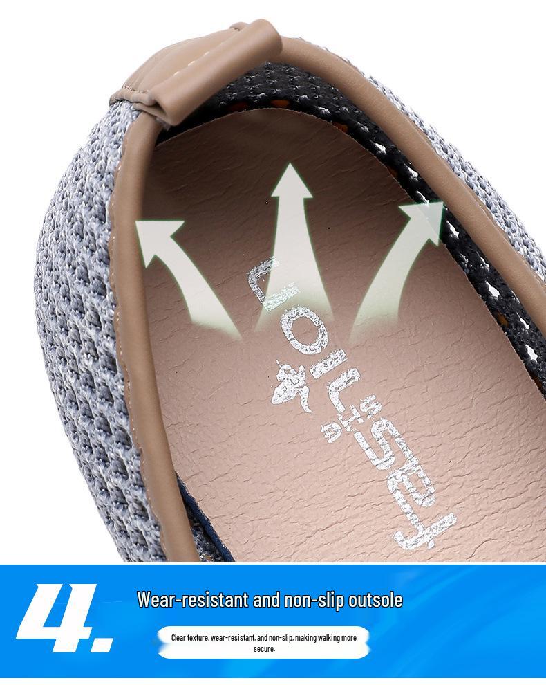 Women's 2025 Mary Jane Mesh Shoes - Breathable Flyknit, Soft Sole, One-Strap, Hollowed-Out Design