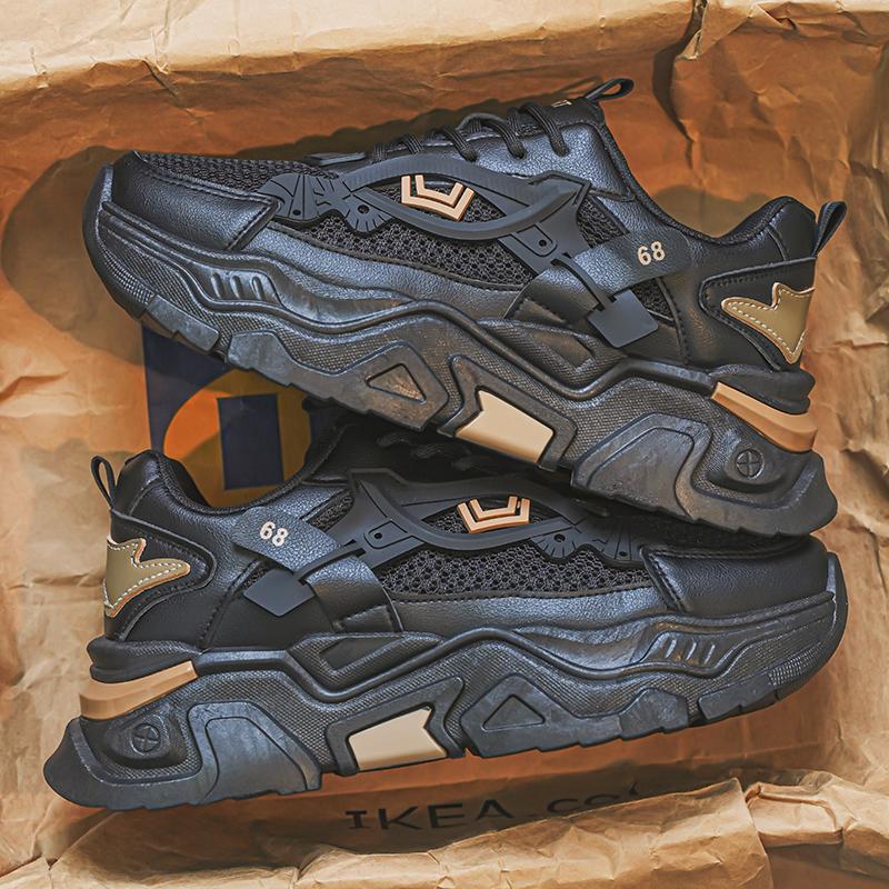 

Four Season New Men s Student Height Increasing Shoe Thick Soled Casual Sports Shoe Soft Soled Comfortable Outdoor Running Shoes 45 чёрный